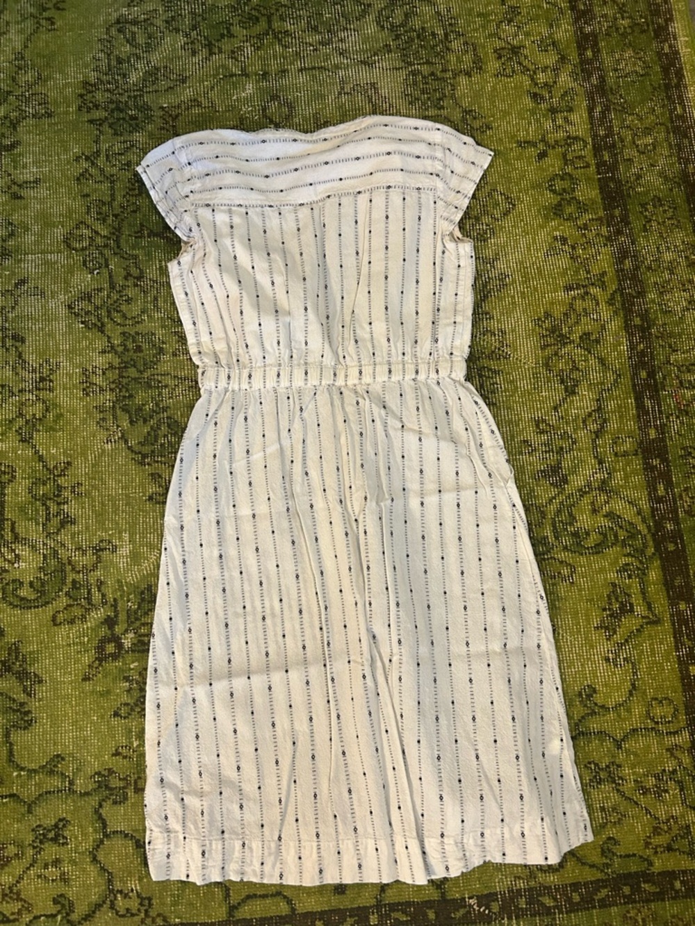 LOFT White Striped Midi Dress - Picture 3 of 3